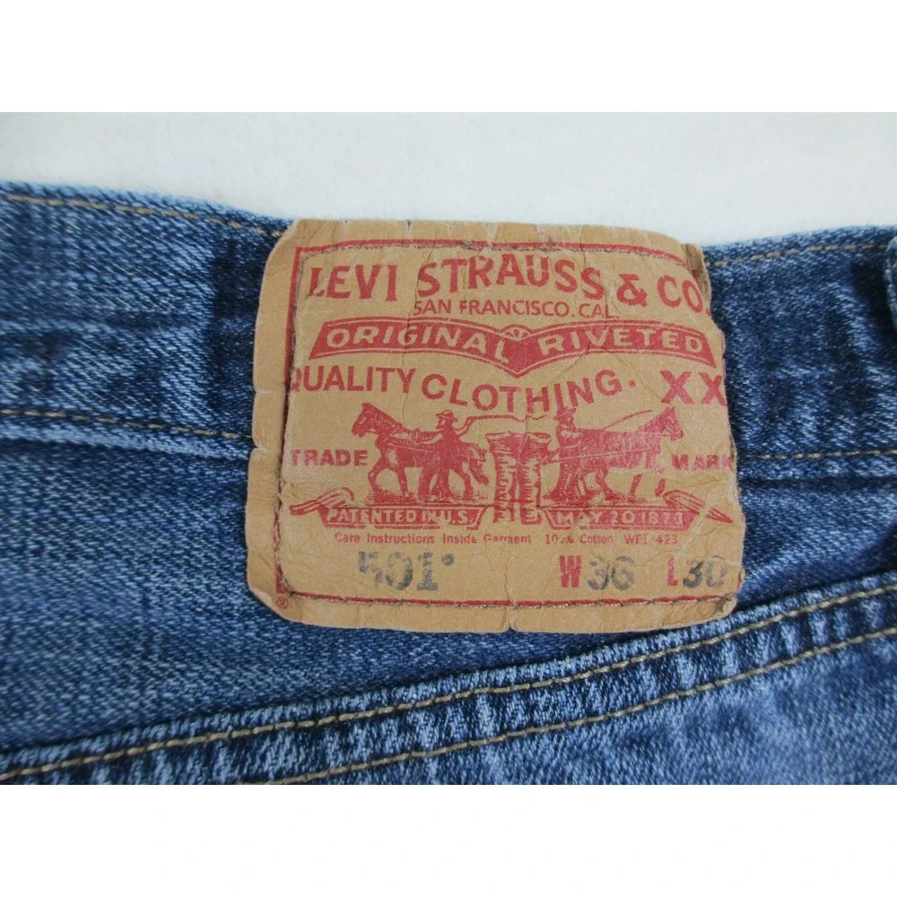 Levi's 501XX Pants Mens 36 Blue Denim Jeans Straight Buttonfly Casual 36X30 00s*